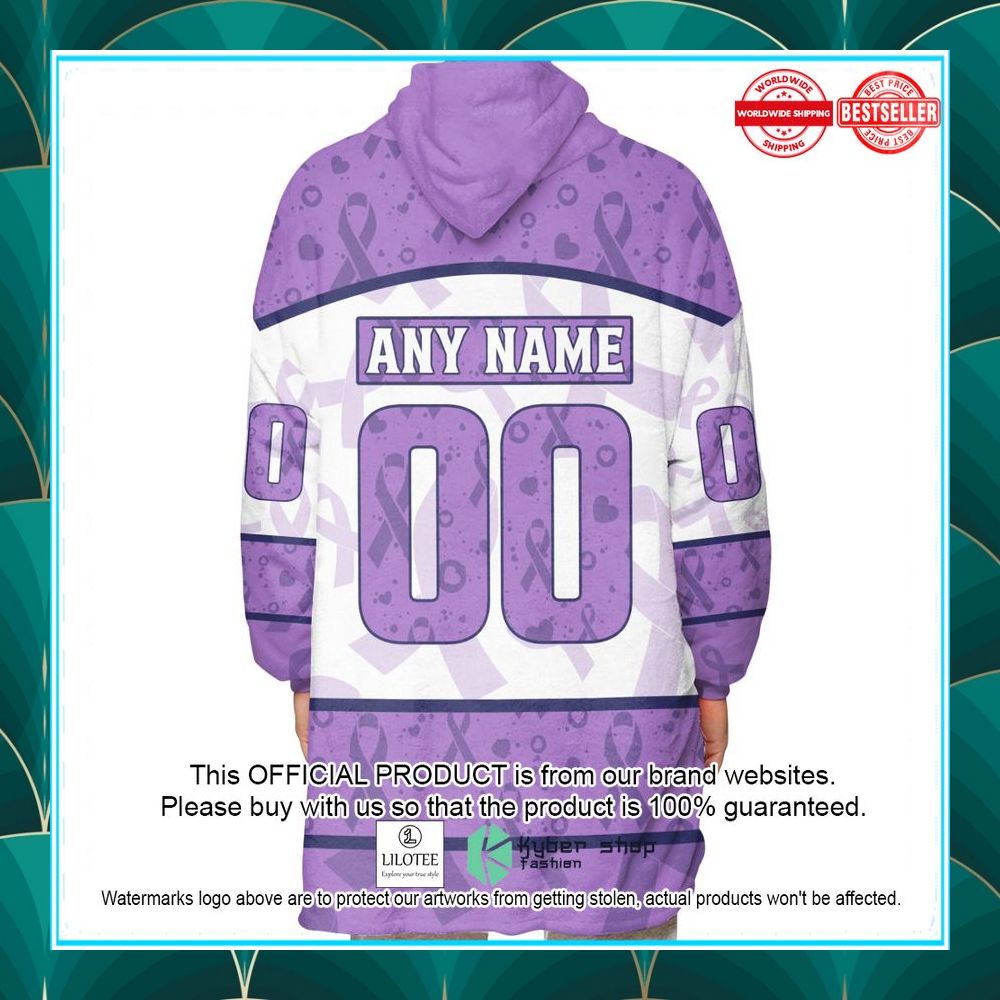 personalized nhl anaheim ducks special lavender fight cancer oodie blanket hoodie 2 221