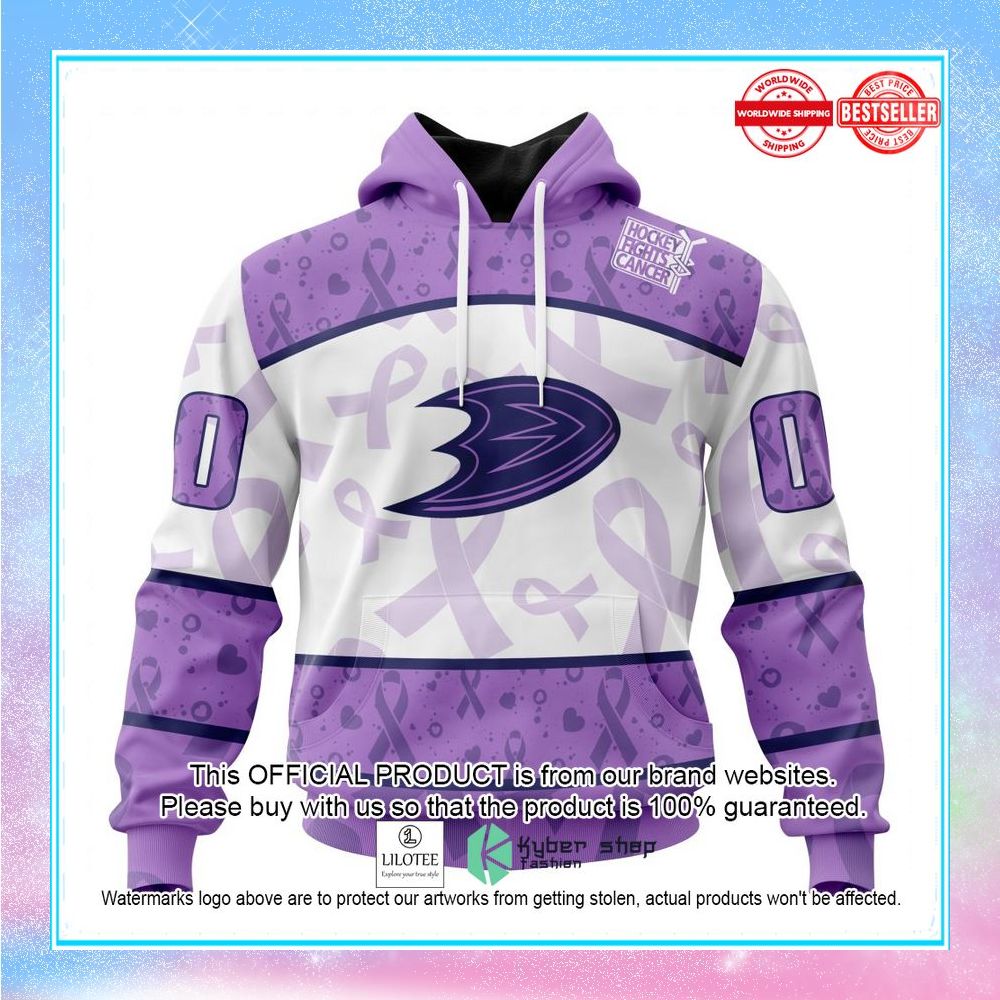 personalized nhl anaheim ducks special lavender fight cancer shirt hoodie 1 13