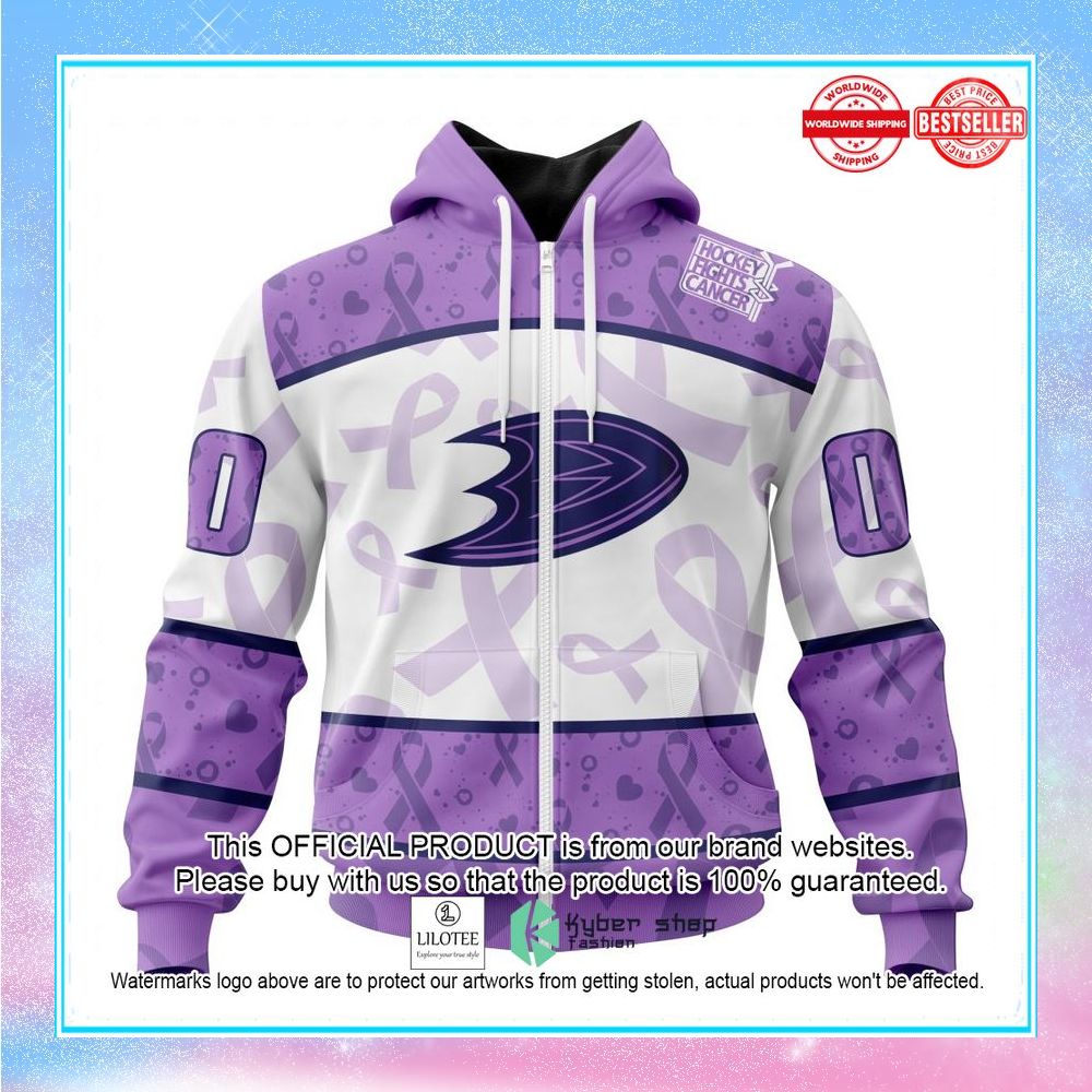 personalized nhl anaheim ducks special lavender fight cancer shirt hoodie 2 61