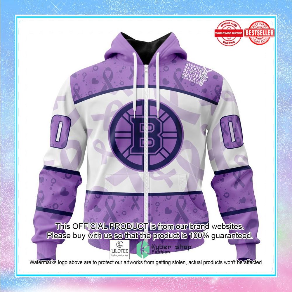 personalized nhl boston bruins special lavender fight cancer shirt hoodie 2 387