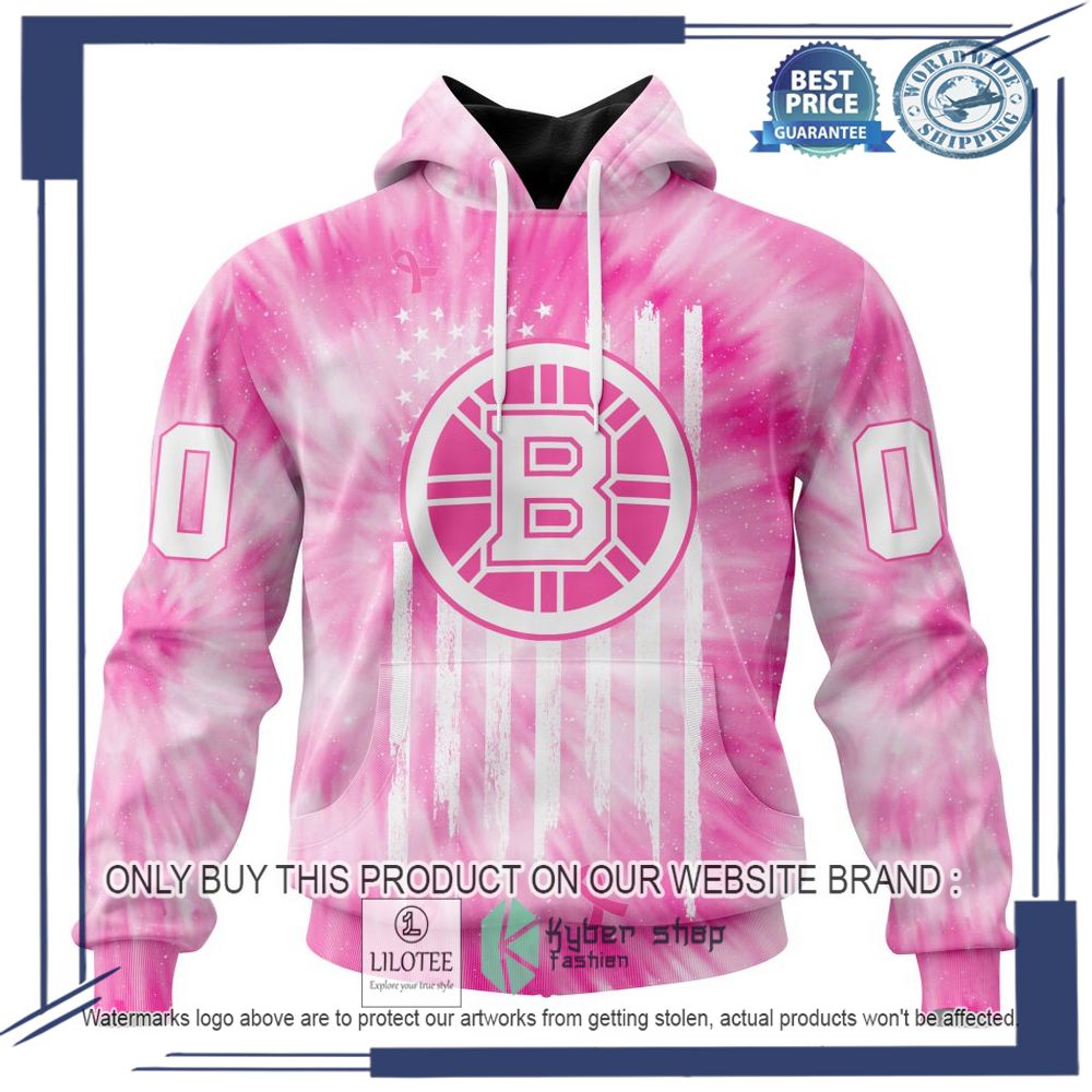 Personalized NHL Boston Bruins Special Pink Tie Dye Hoodie, Shirt 19