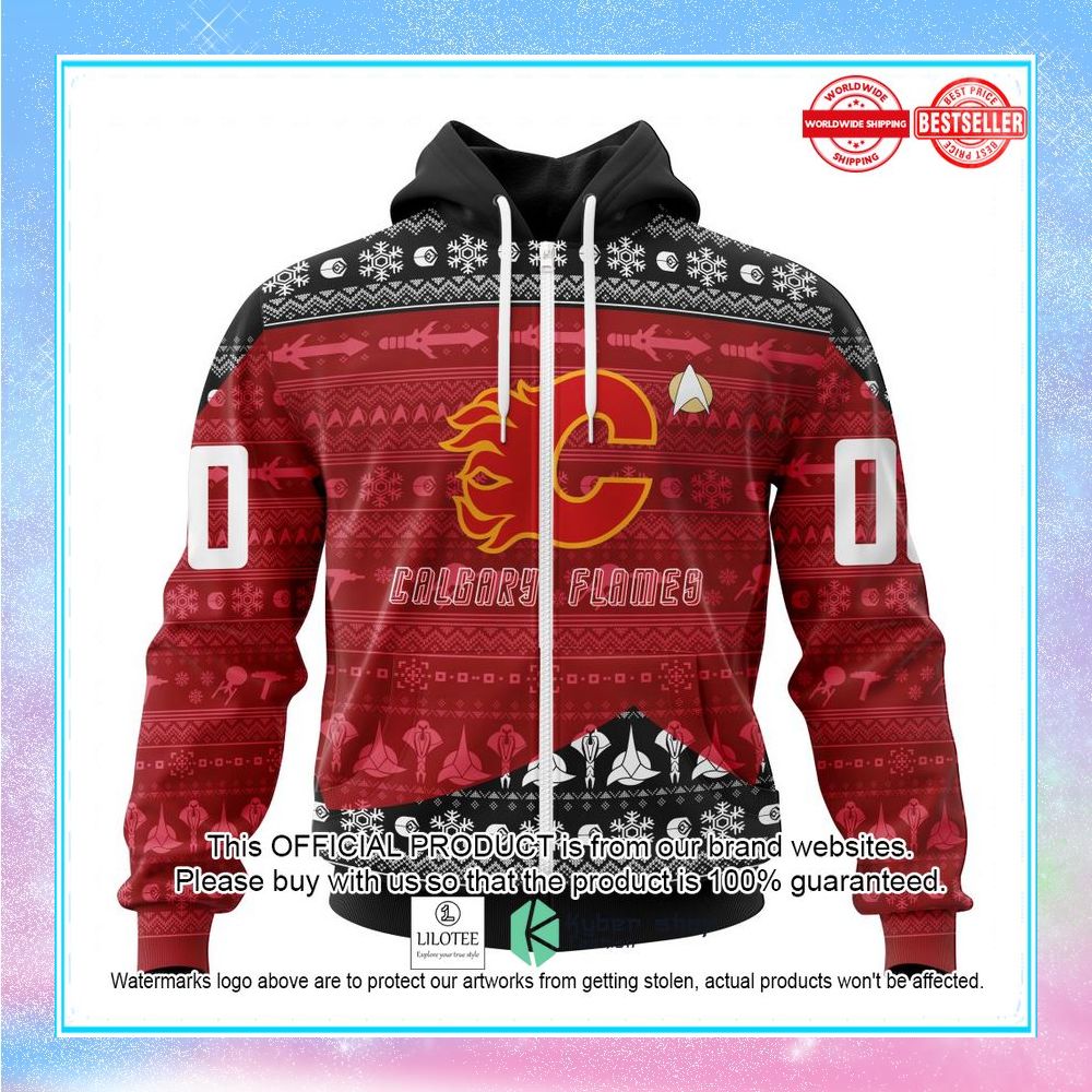 personalized nhl calgary flames star trek shirt hoodie 2 554