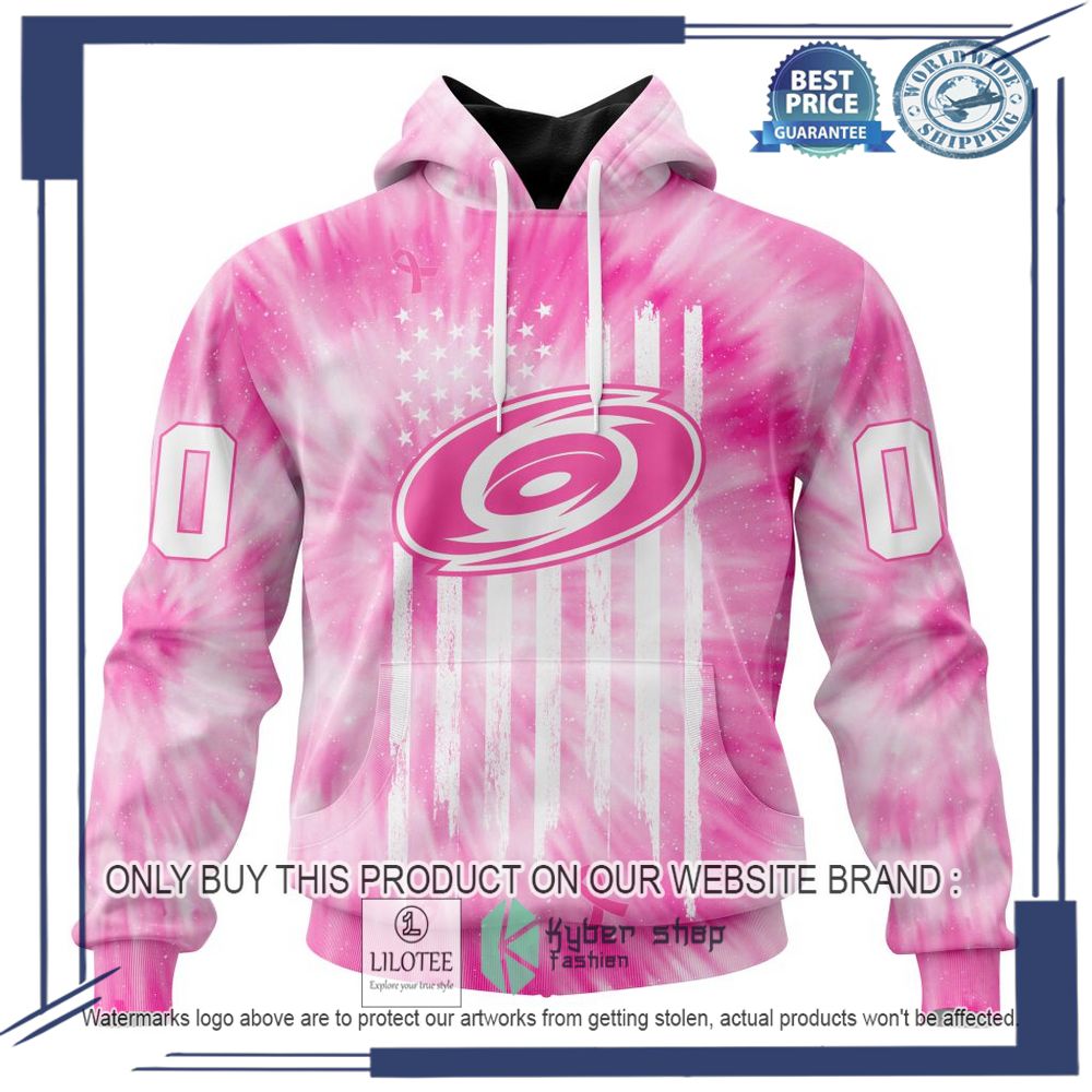 Personalized NHL Carolina Hurricanes Special Pink Tie Dye Hoodie, Shirt 18