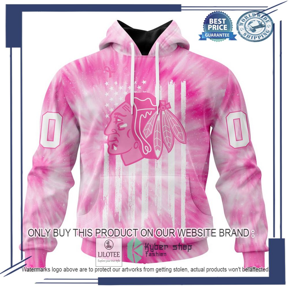 Personalized NHL Chicago Blackhawks Special Pink Tie Dye Hoodie, Shirt 18