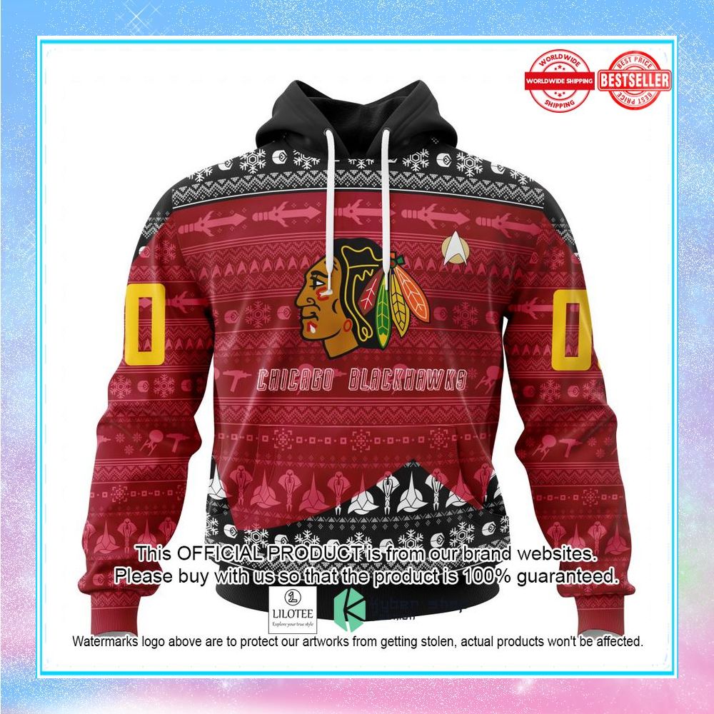 personalized nhl chicago blackhawks star trek shirt hoodie 1 809