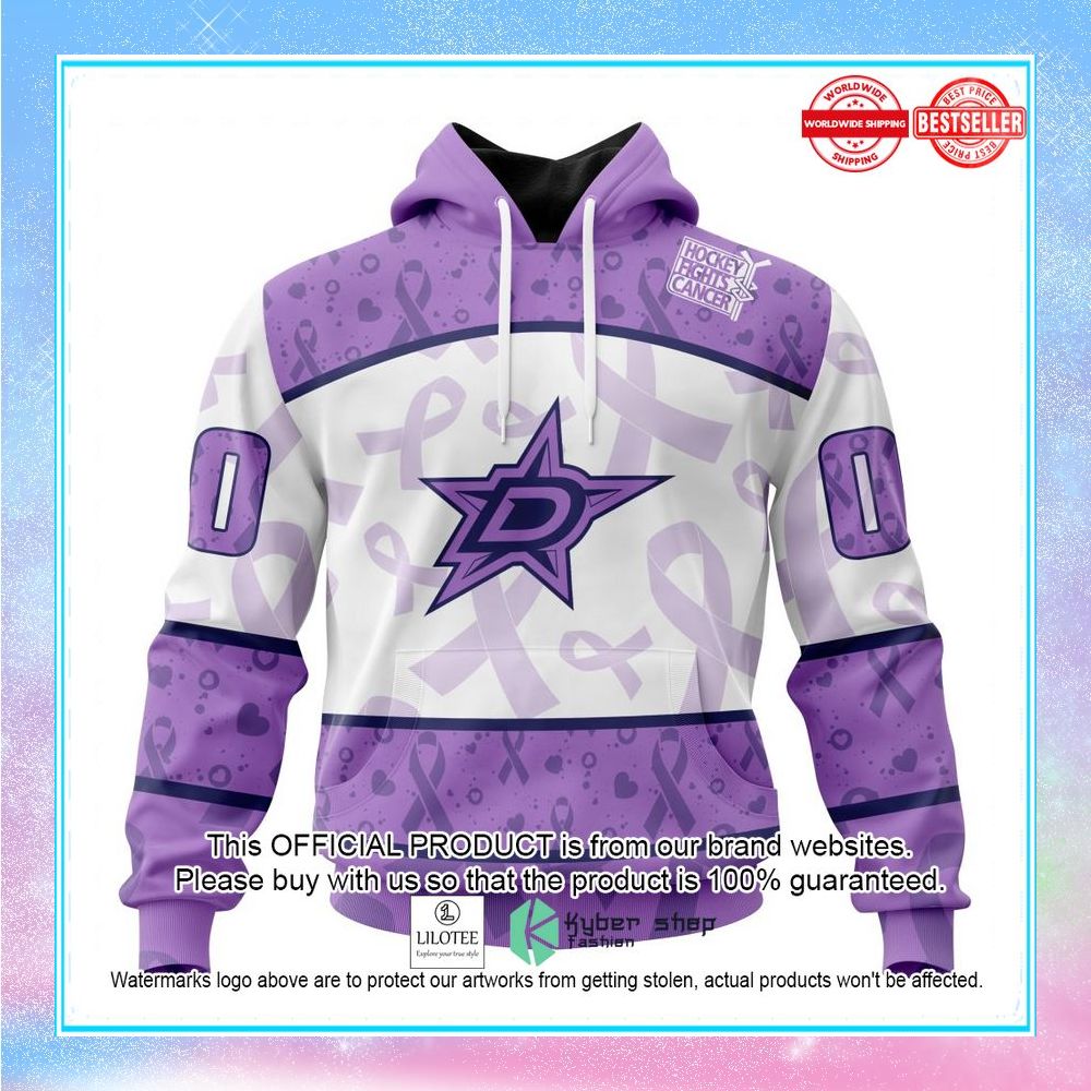 personalized nhl dallas stars special lavender fight cancer shirt hoodie 1 894
