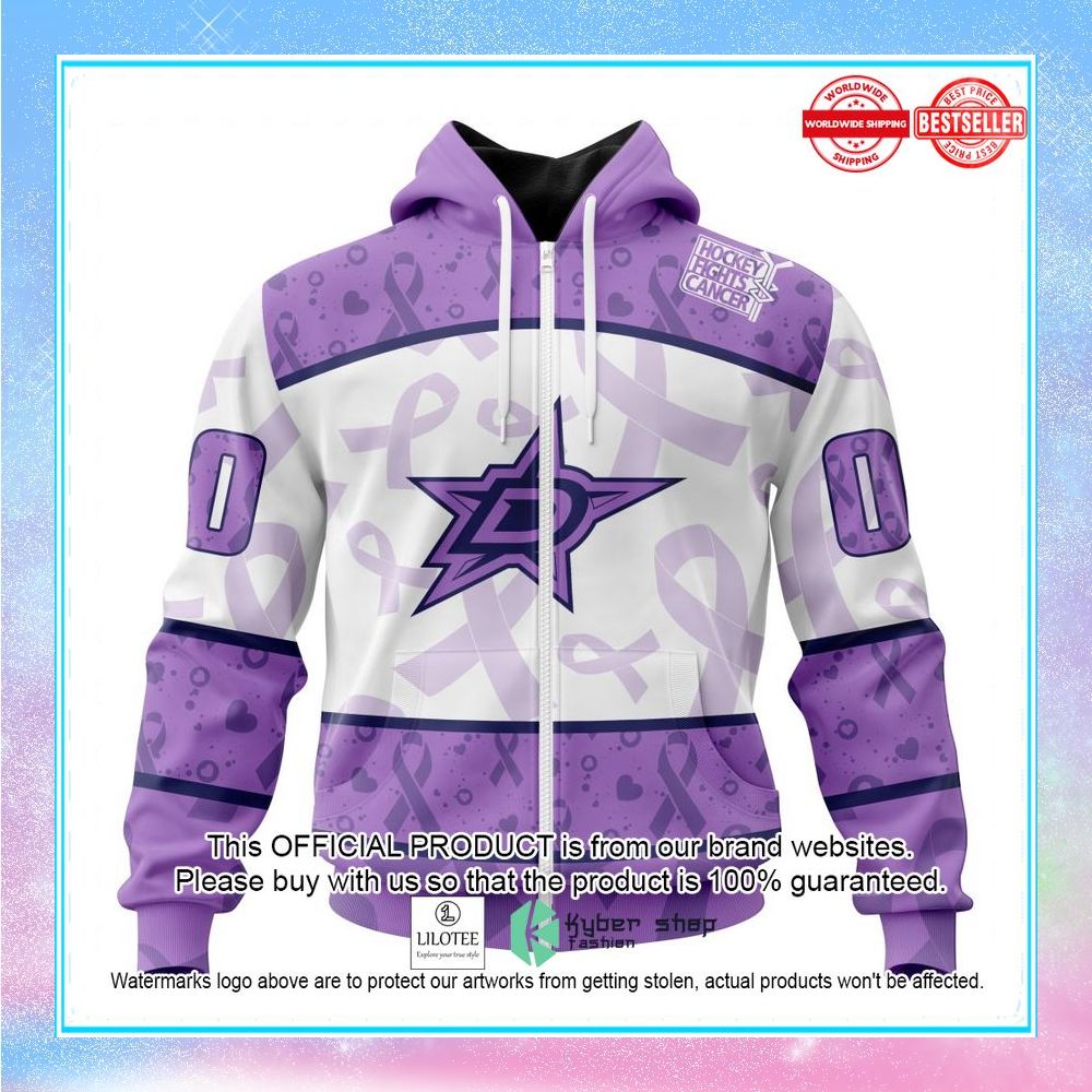 personalized nhl dallas stars special lavender fight cancer shirt hoodie 2 721