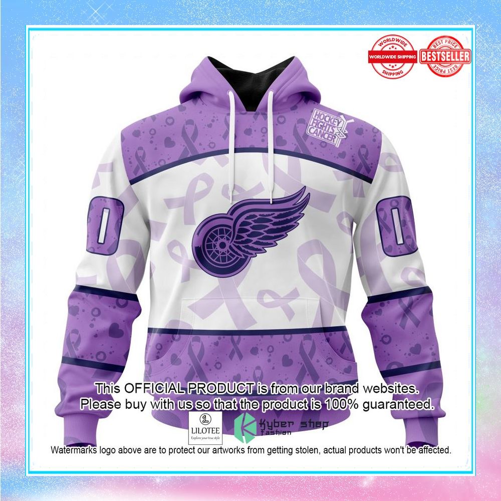 personalized nhl detroit red wings special lavender fight cancer shirt hoodie 1 505