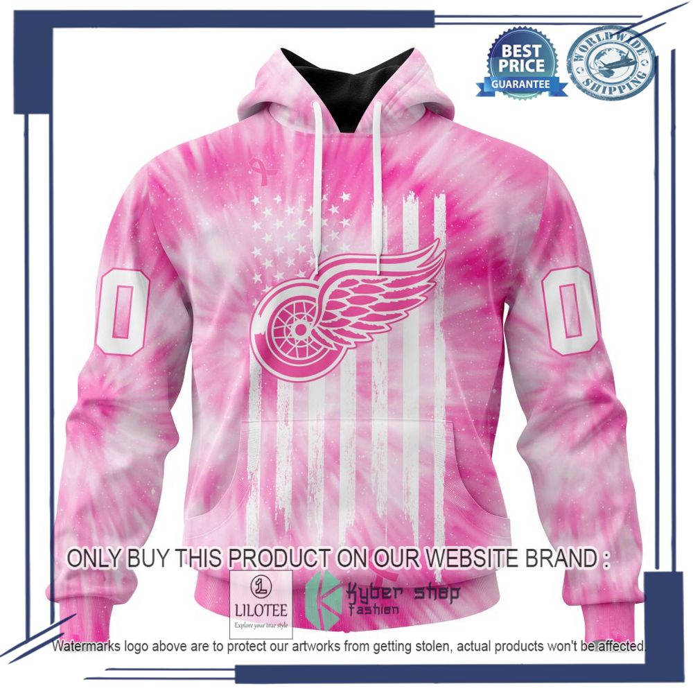 Personalized NHL Detroit Red Wings Special Pink Tie Dye Hoodie, Shirt 18