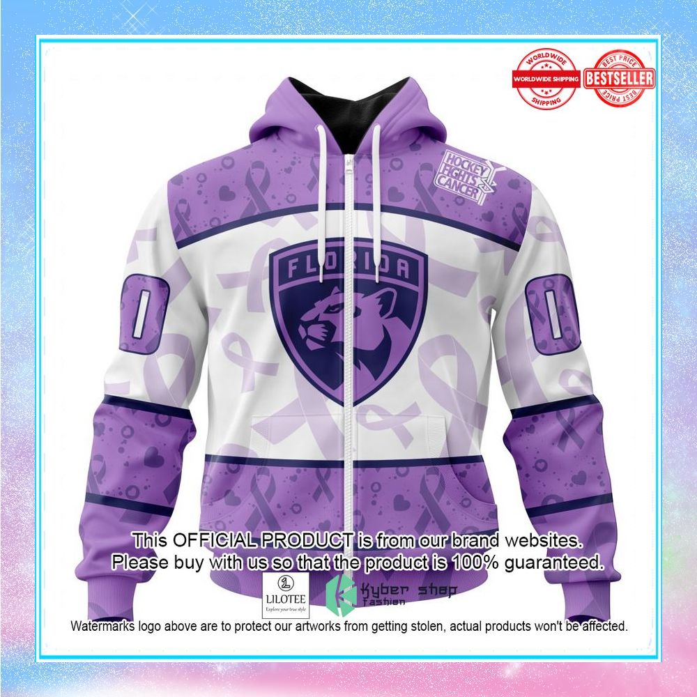 personalized nhl florida panthers special lavender fight cancer shirt hoodie 2 387