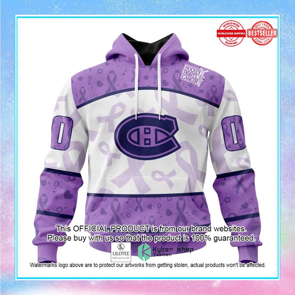 personalized nhl montreal canadiens special lavender fight cancer shirt hoodie 1 497
