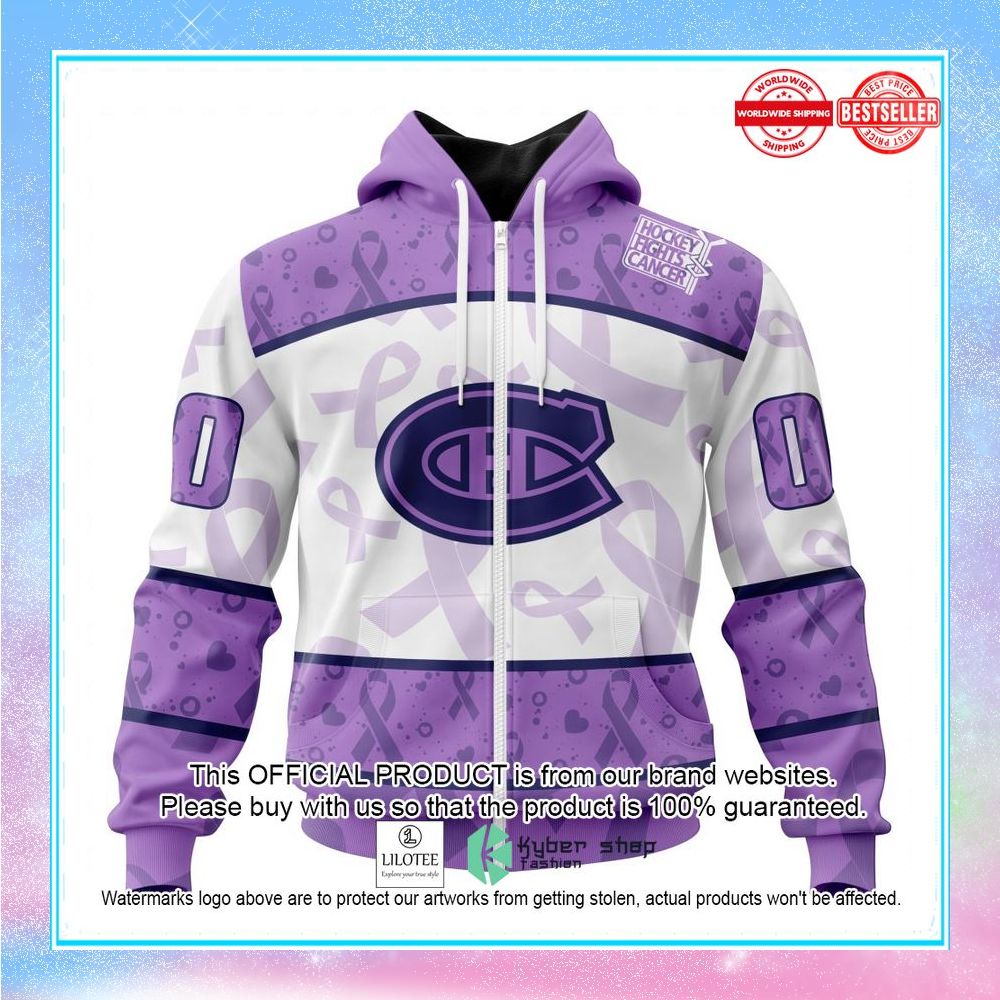personalized nhl montreal canadiens special lavender fight cancer shirt hoodie 2 273
