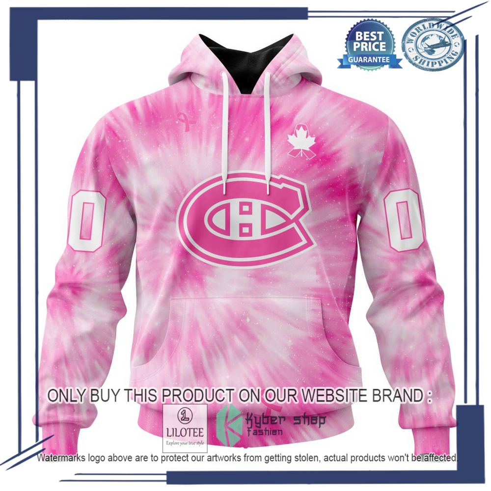 Personalized NHL Montreal Canadiens Special Pink Tie Dye Hoodie, Shirt 19