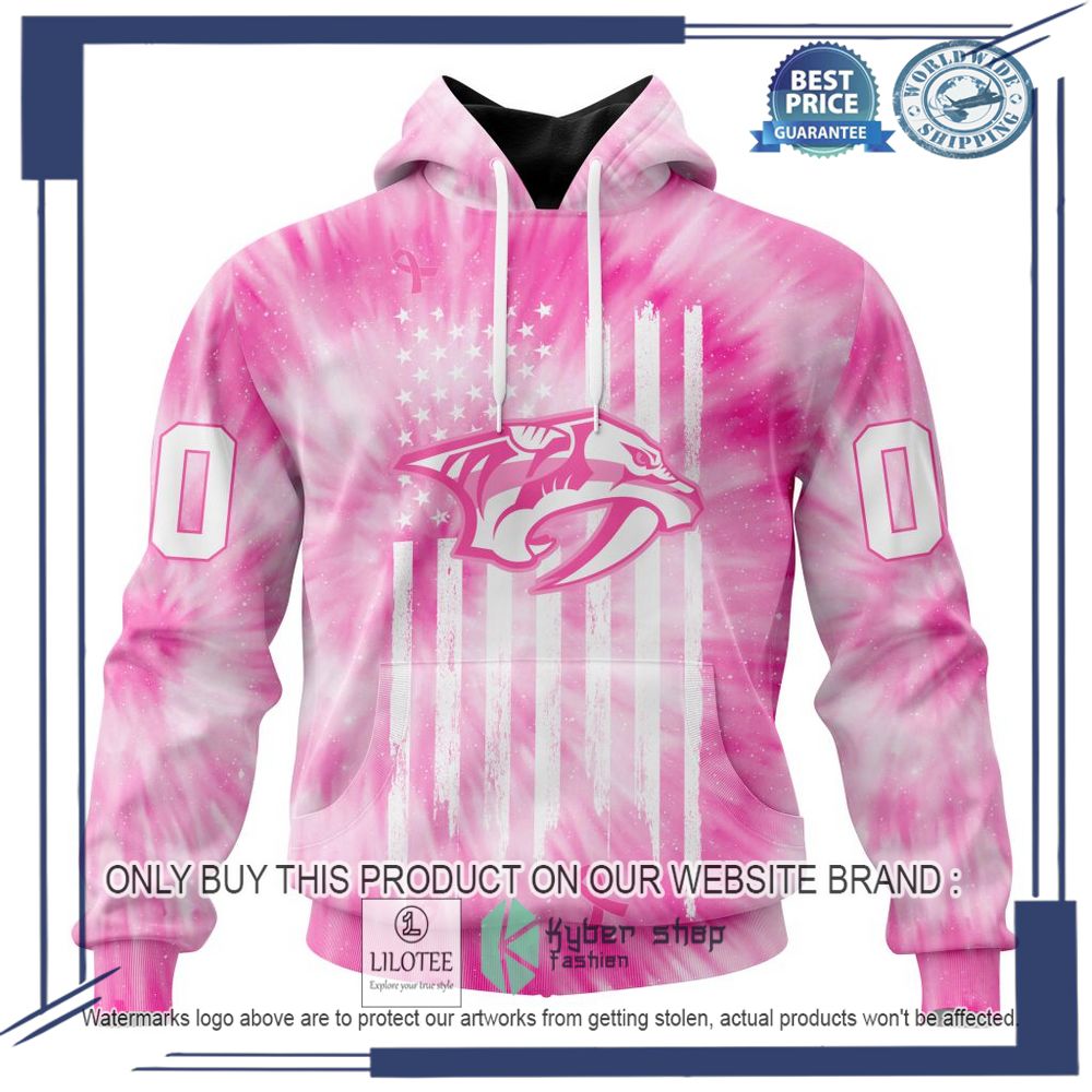 Personalized NHL Nashville Predators Special Pink Tie Dye Hoodie, Shirt 18