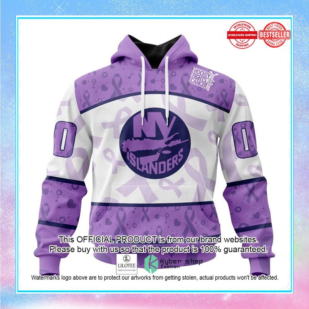 personalized nhl new york islanders special lavender fight cancer shirt hoodie 1 283