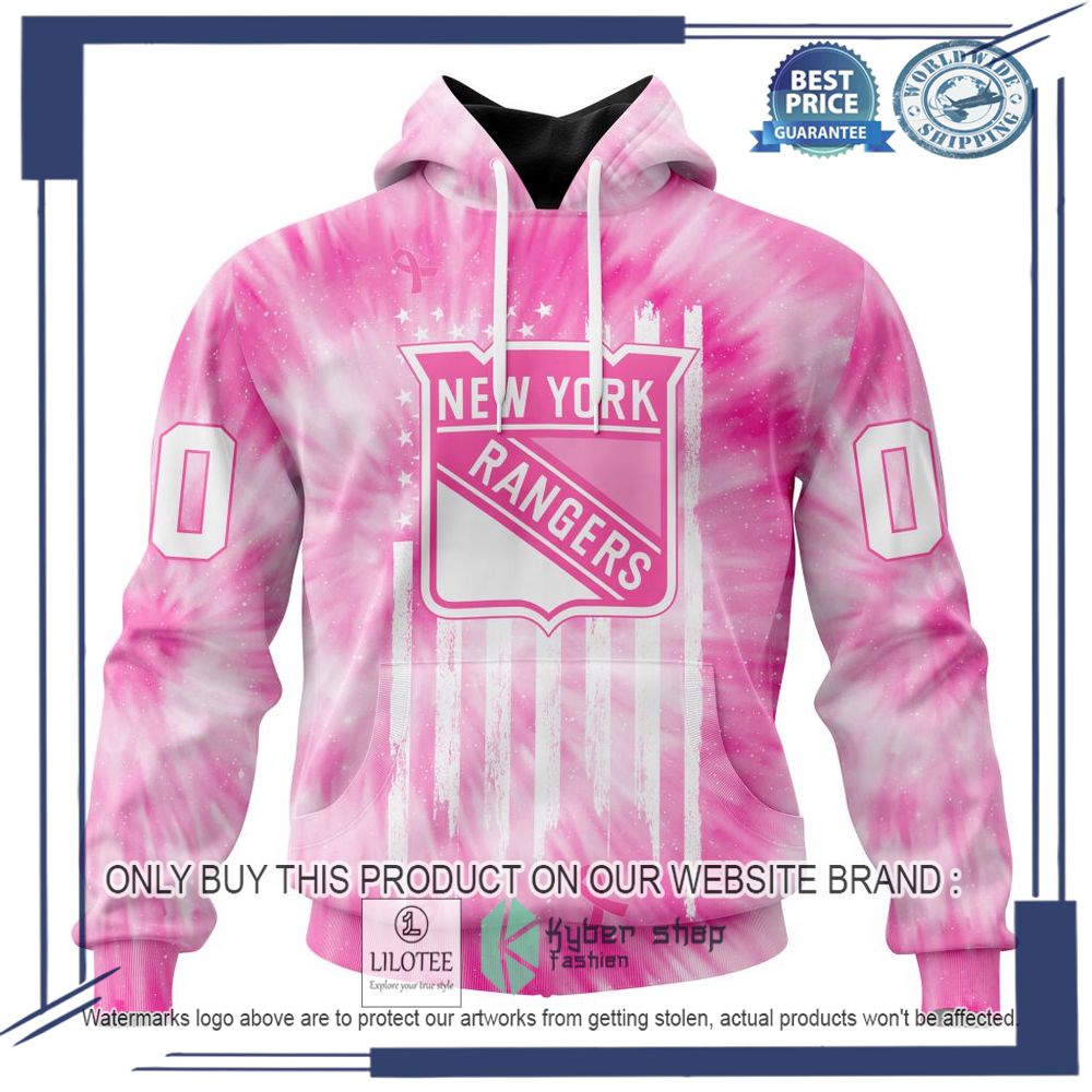 Personalized NHL New York Rangers Special Pink Tie Dye Hoodie, Shirt 19