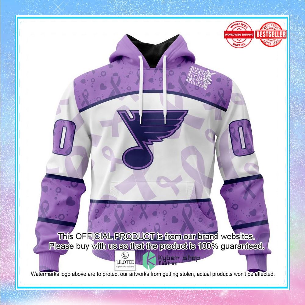 personalized nhl st louis blues special lavender fight cancer shirt hoodie 1 613