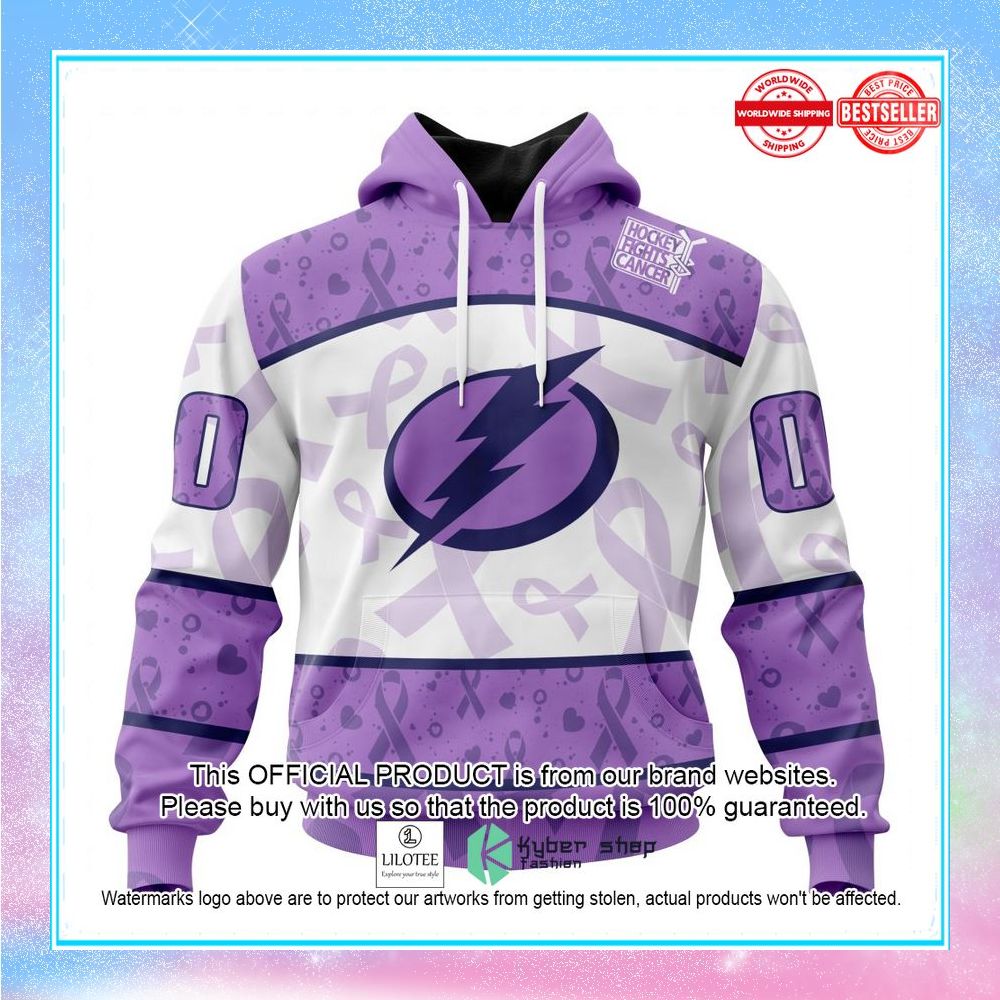 personalized nhl tampa bay lightning special lavender fight cancer shirt hoodie 1 200