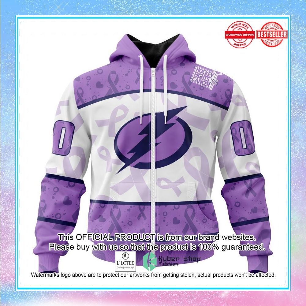 personalized nhl tampa bay lightning special lavender fight cancer shirt hoodie 2 782