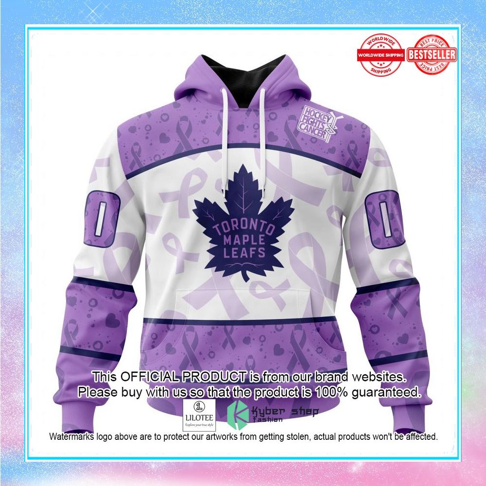 personalized nhl toronto maple leafs special lavender fight cancer shirt hoodie 1 729
