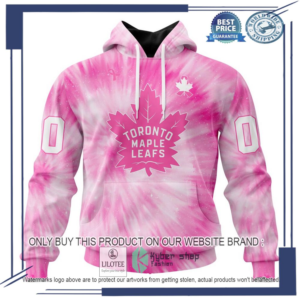 Personalized NHL Toronto Maple Leafs Special Pink Tie Dye Hoodie, Shirt 19