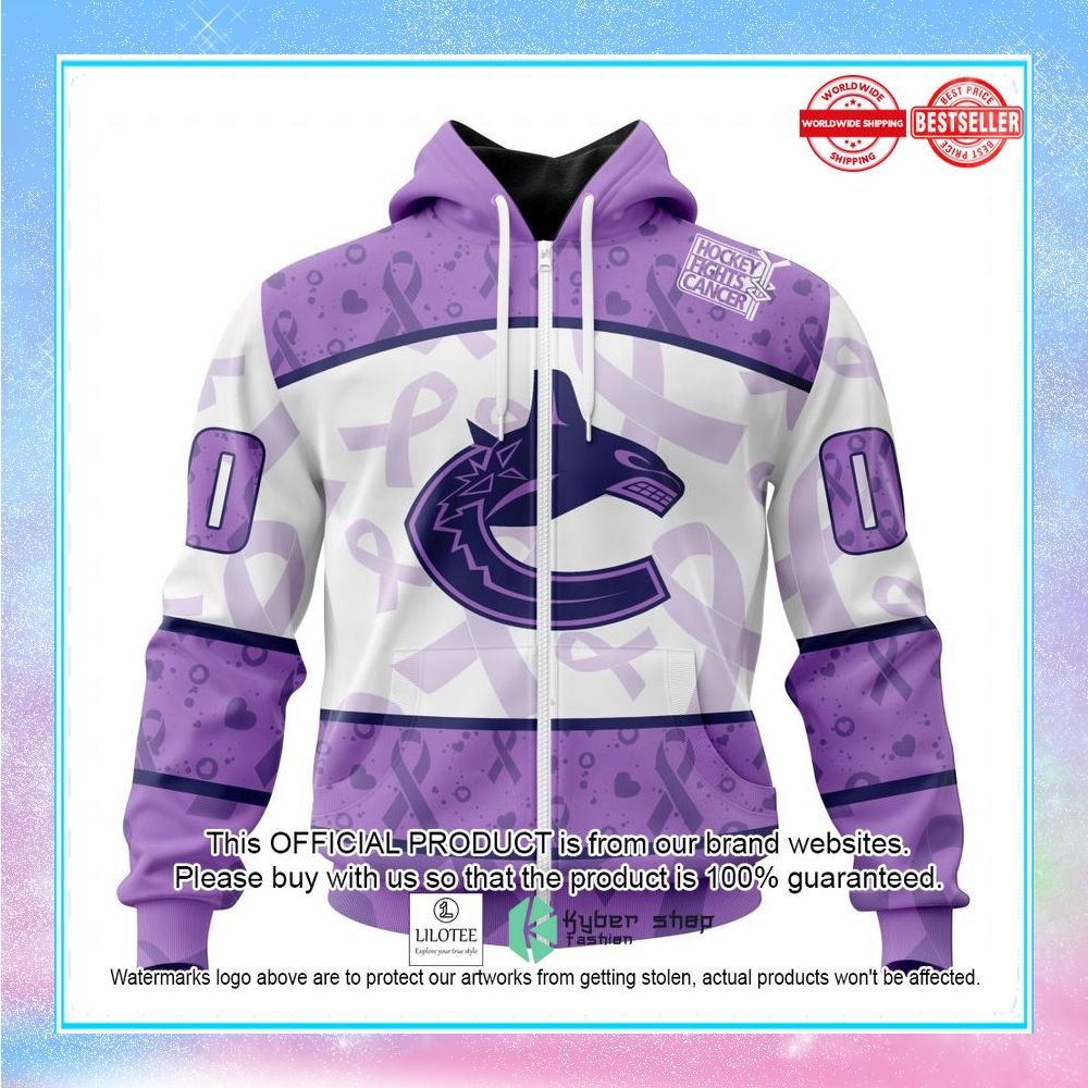 personalized nhl vancouver canucks special lavender fight cancer shirt hoodie 2 246