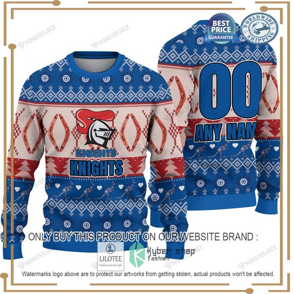 personalized nrl newcastle knights christmas sweater 1 42743