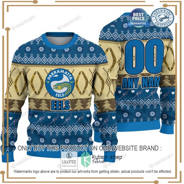 personalized nrl parramatta eels christmas sweater 1 89692