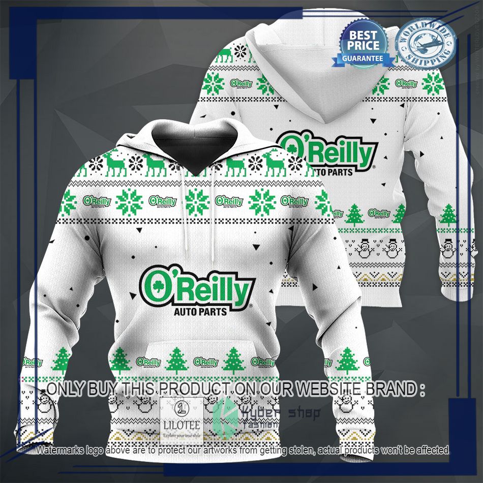 personalized oreilly auto parts white christmas sweater hoodie sweater 1 91934