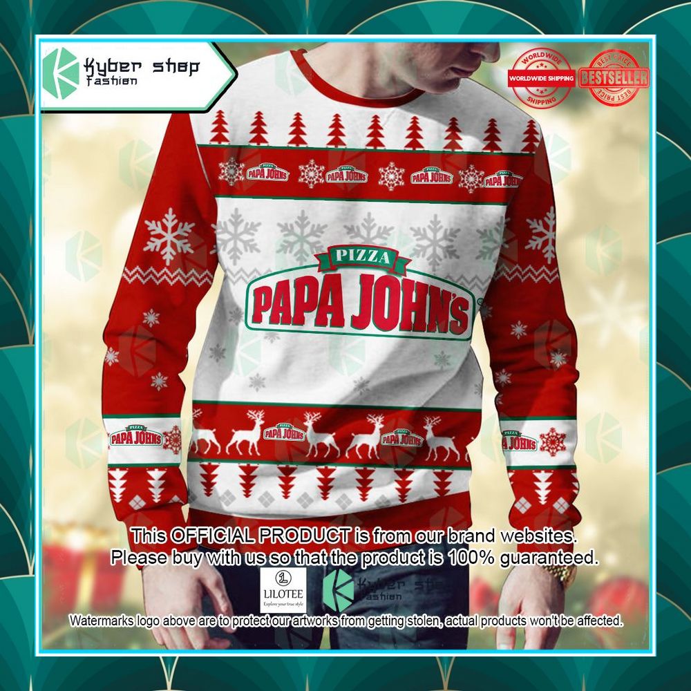 personalized papa johns christmas sweater 2 261