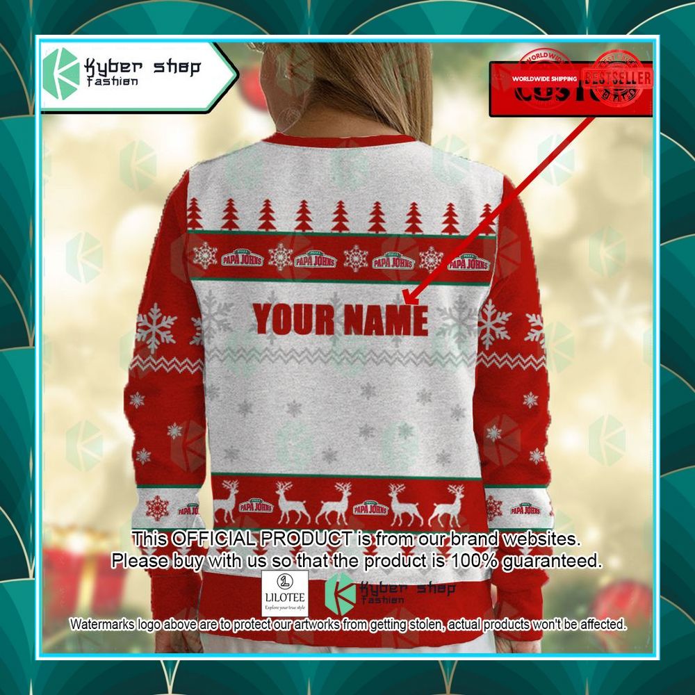 personalized papa johns christmas sweater 5 963