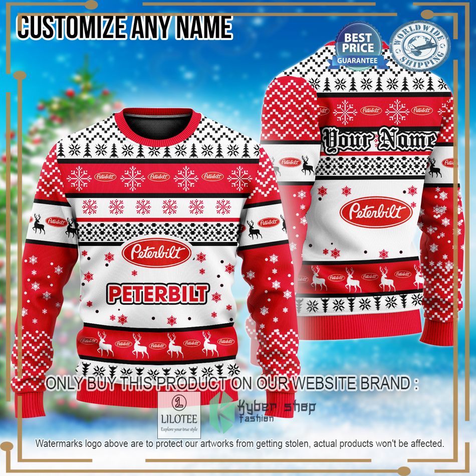 personalized peterbilt christmas sweater 1 14455