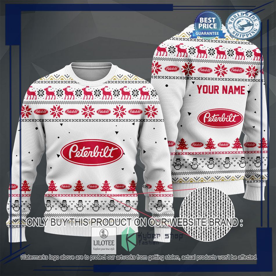 personalized peterbilt white christmas sweater hoodie sweater 2 80892