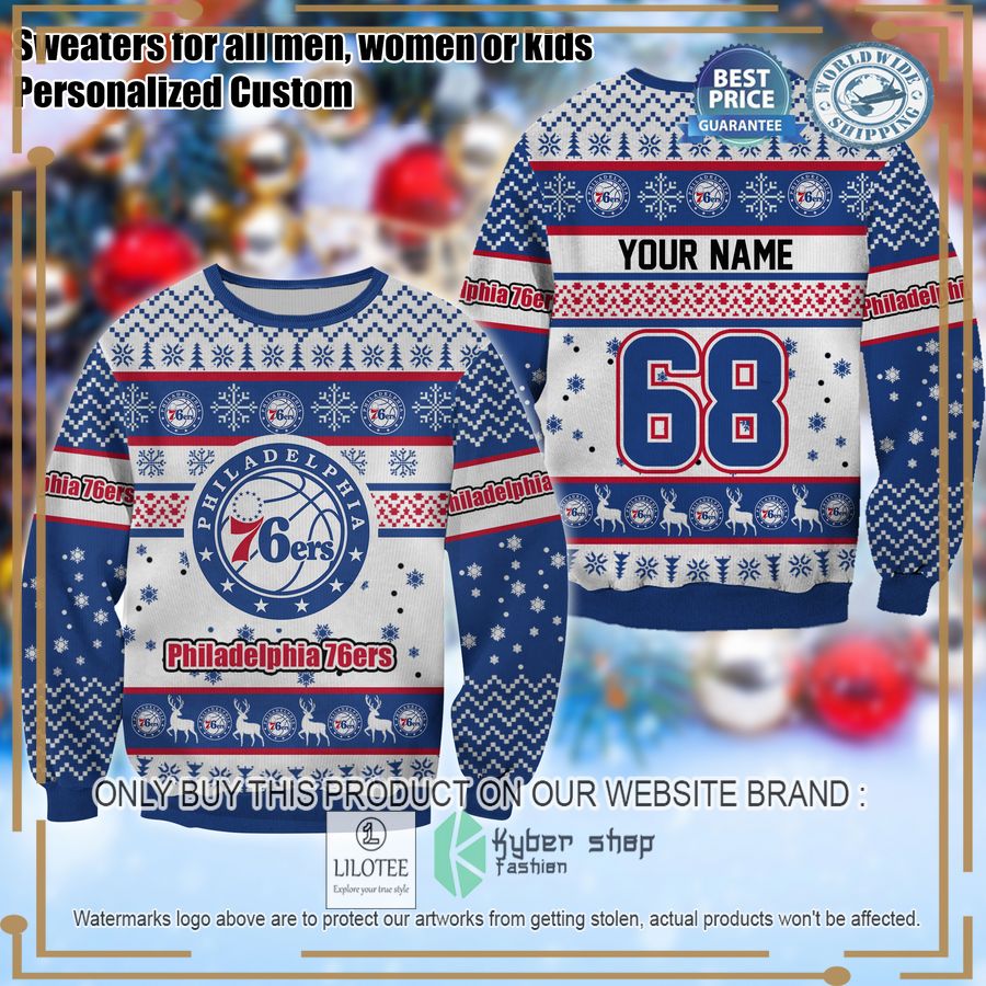 personalized philadelphia 76ers christmas sweater 1 10742