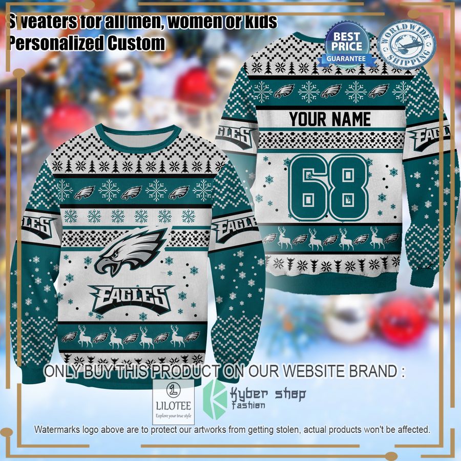 personalized philadelphia eagles christmas sweater 1 25235