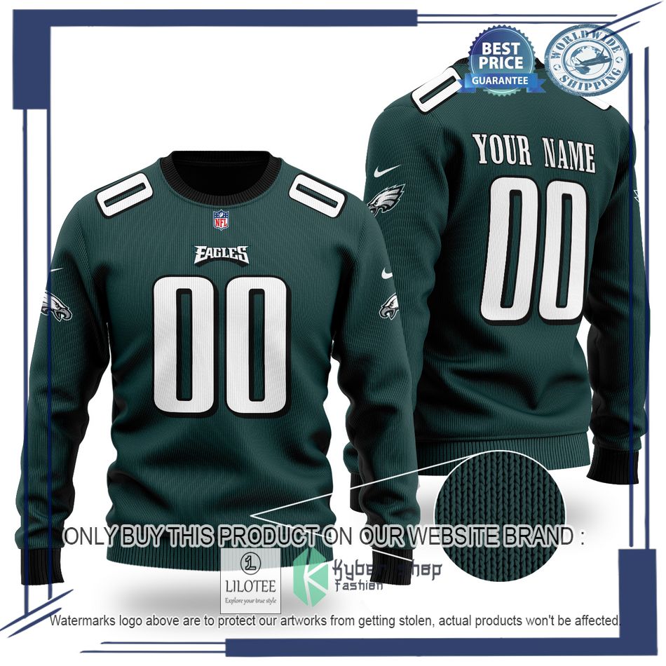 personalized philadelphia eagles nfl green wool sweater 1 14604
