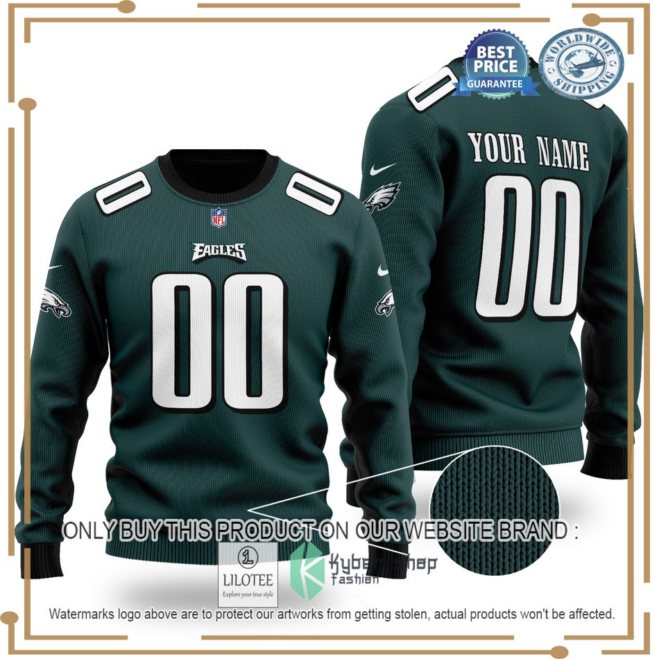 personalized philadelphia eagles nfl green wool sweater 1 97989