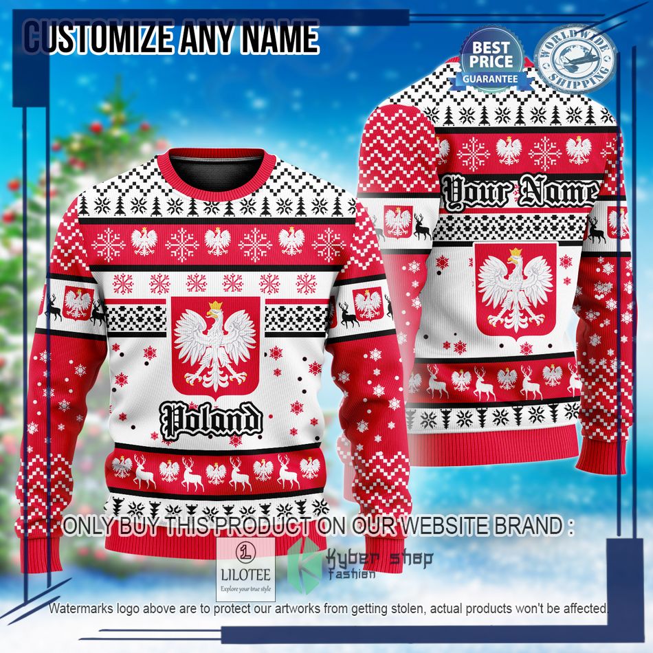 personalized poland football team custom ugly christmas sweater 1 3160