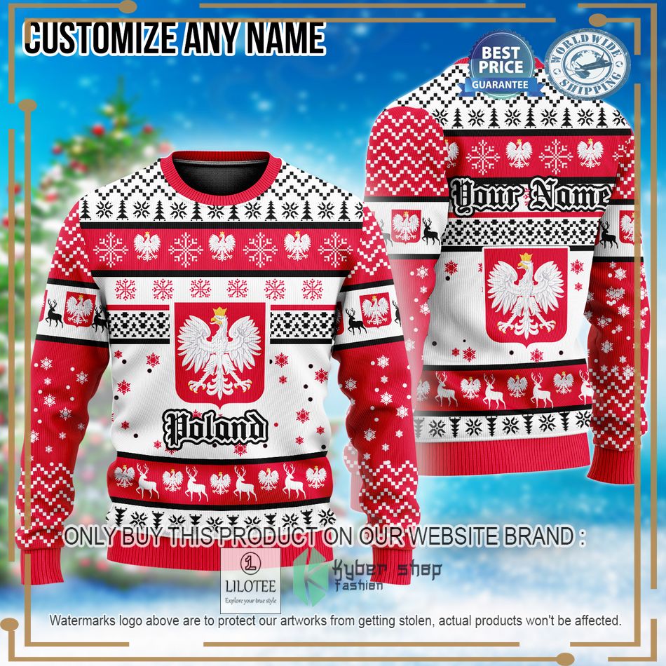 personalized poland football team custom ugly christmas sweater 1 80690