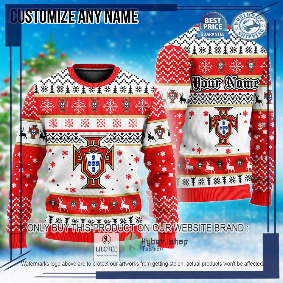 personalized portugal football team custom ugly christmas sweater 1 35490