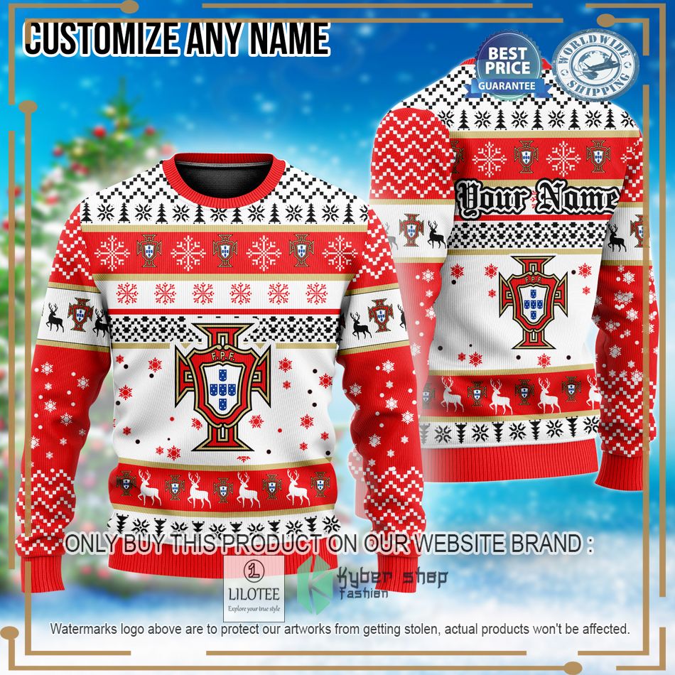 personalized portugal football team custom ugly christmas sweater 1 67513