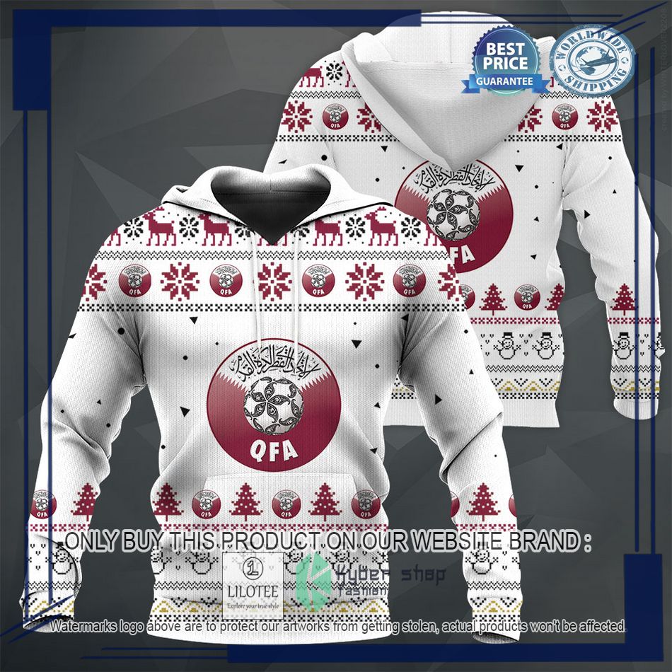 personalized qatar football team christmas sweater hoodie sweater 1 30722