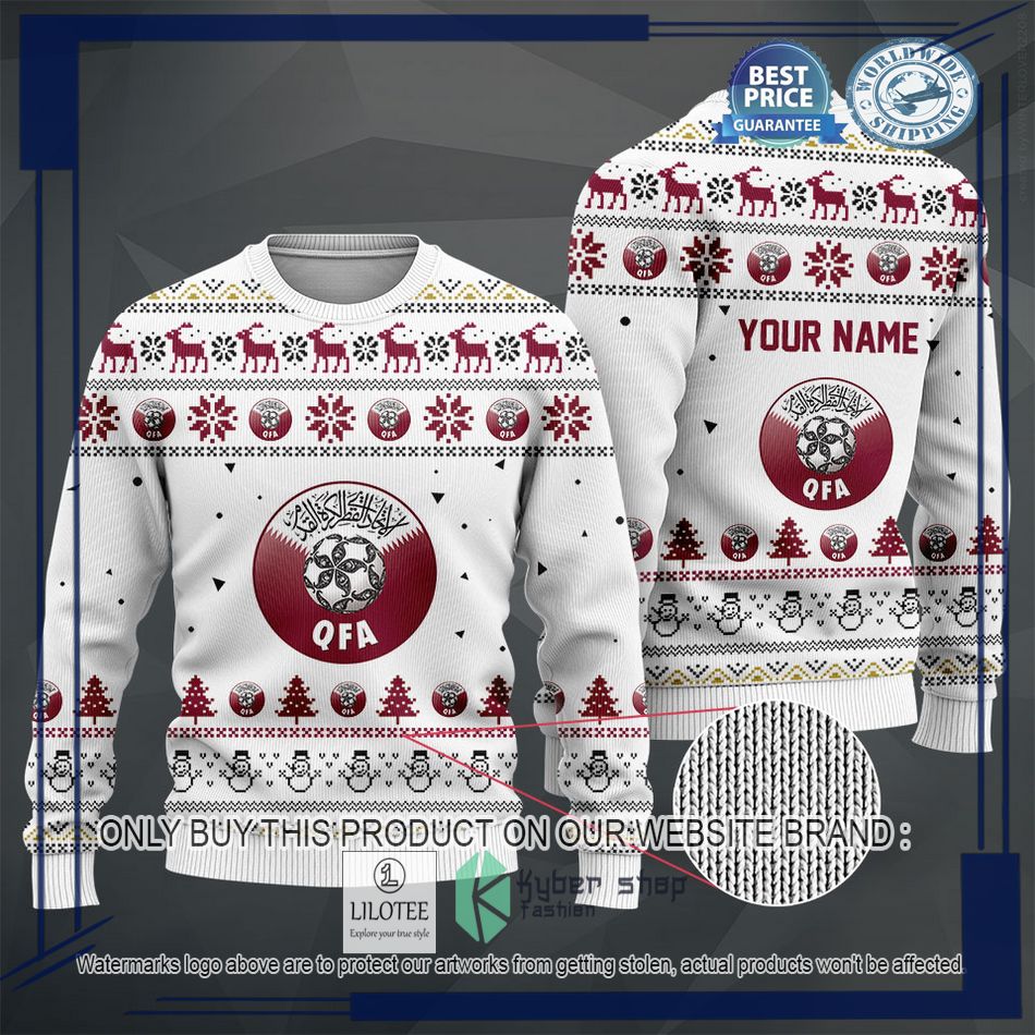 personalized qatar football team christmas sweater hoodie sweater 2 25419