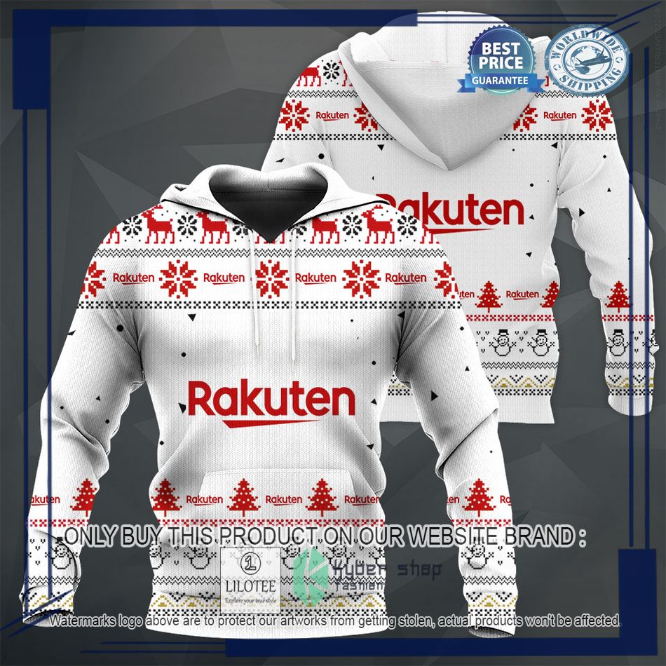 personalized rakuten white christmas sweater hoodie sweater 1 87111