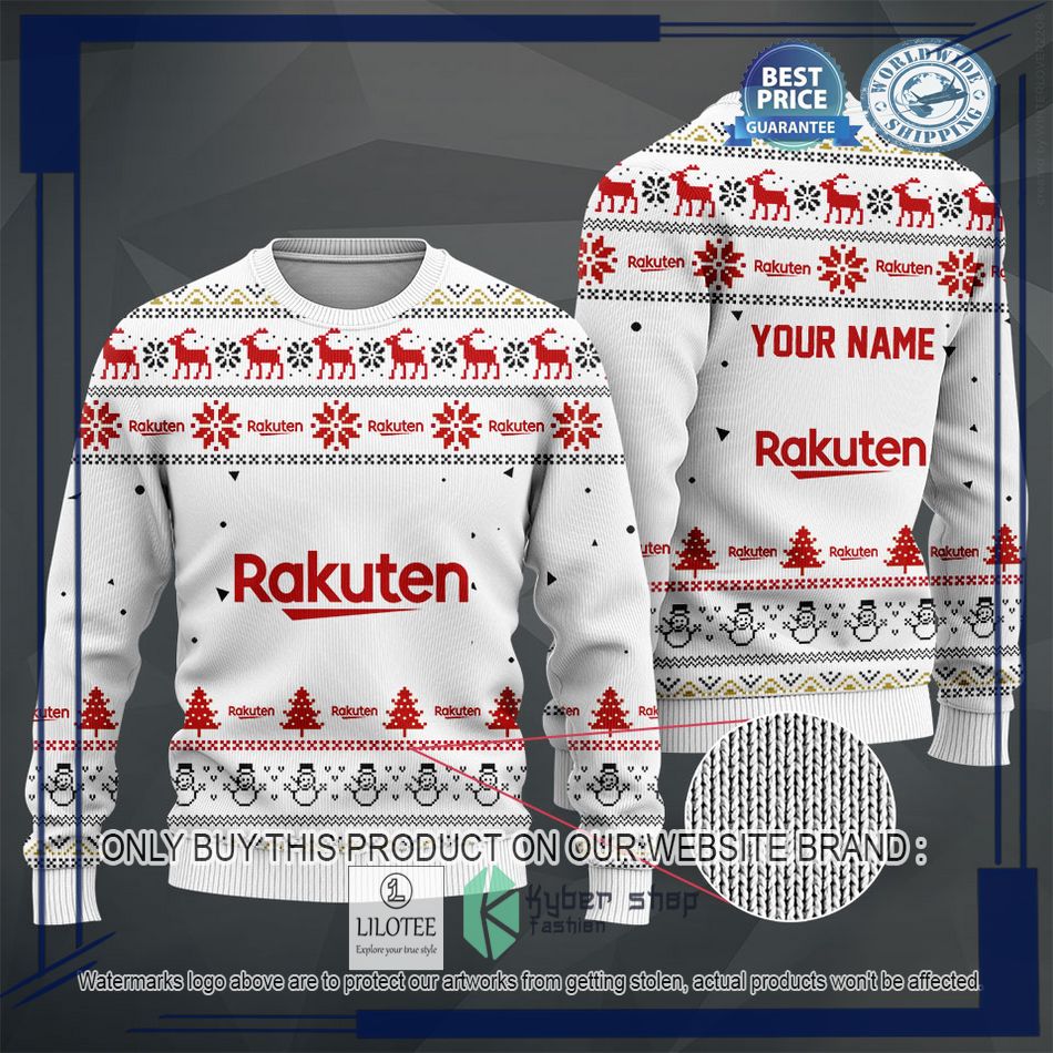 personalized rakuten white christmas sweater hoodie sweater 2 26768