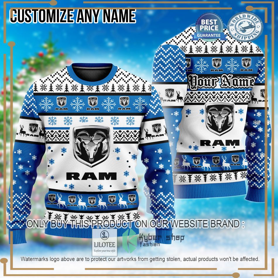 personalized ram trucks christmas sweater 1 17116