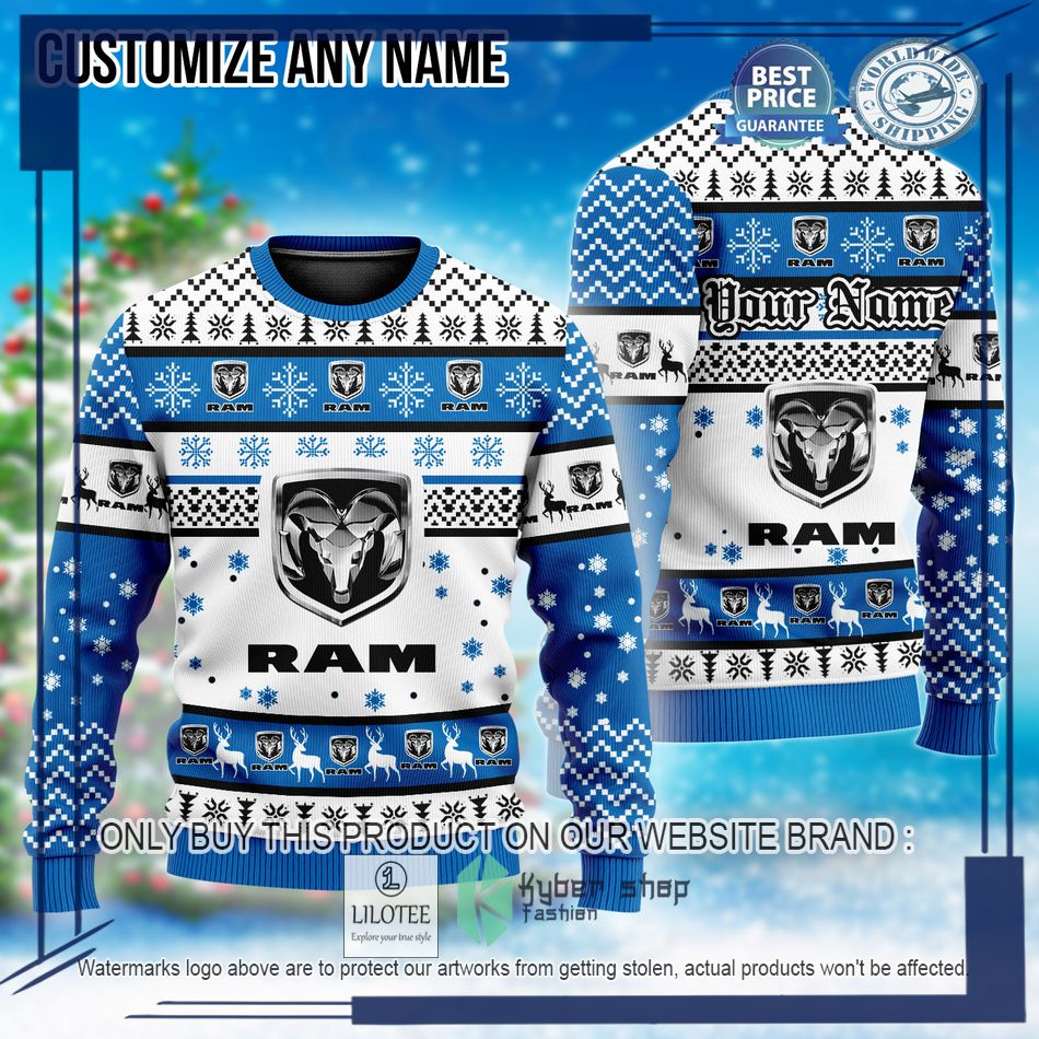 personalized ram trucks christmas sweater 1 81643