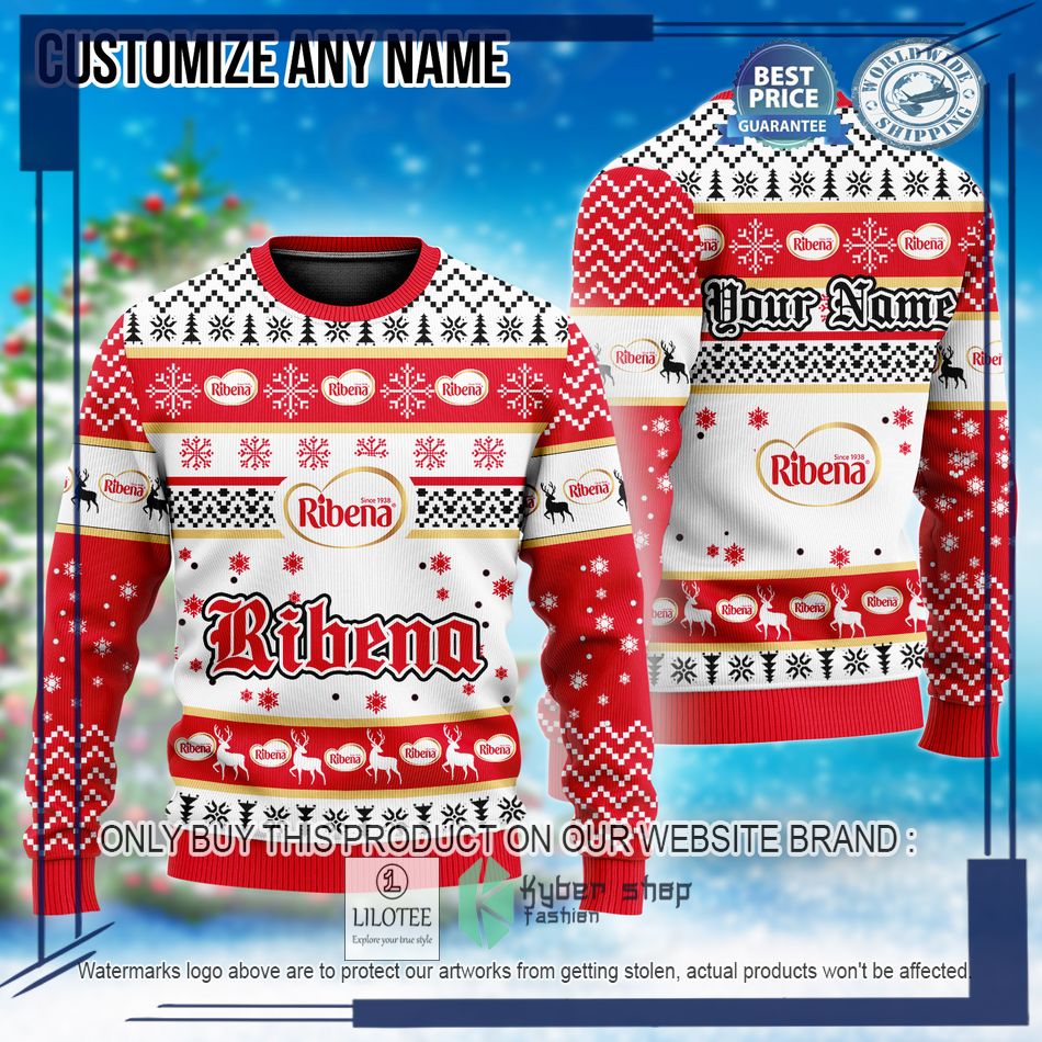 personalized ribena ugly christmas sweater 1 63130