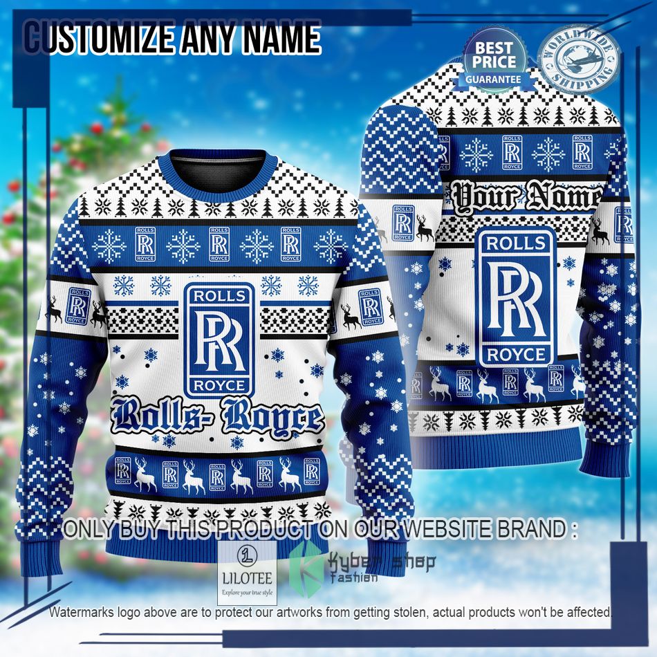 personalized rolls royce automobiles custom ugly christmas sweater 1 18832