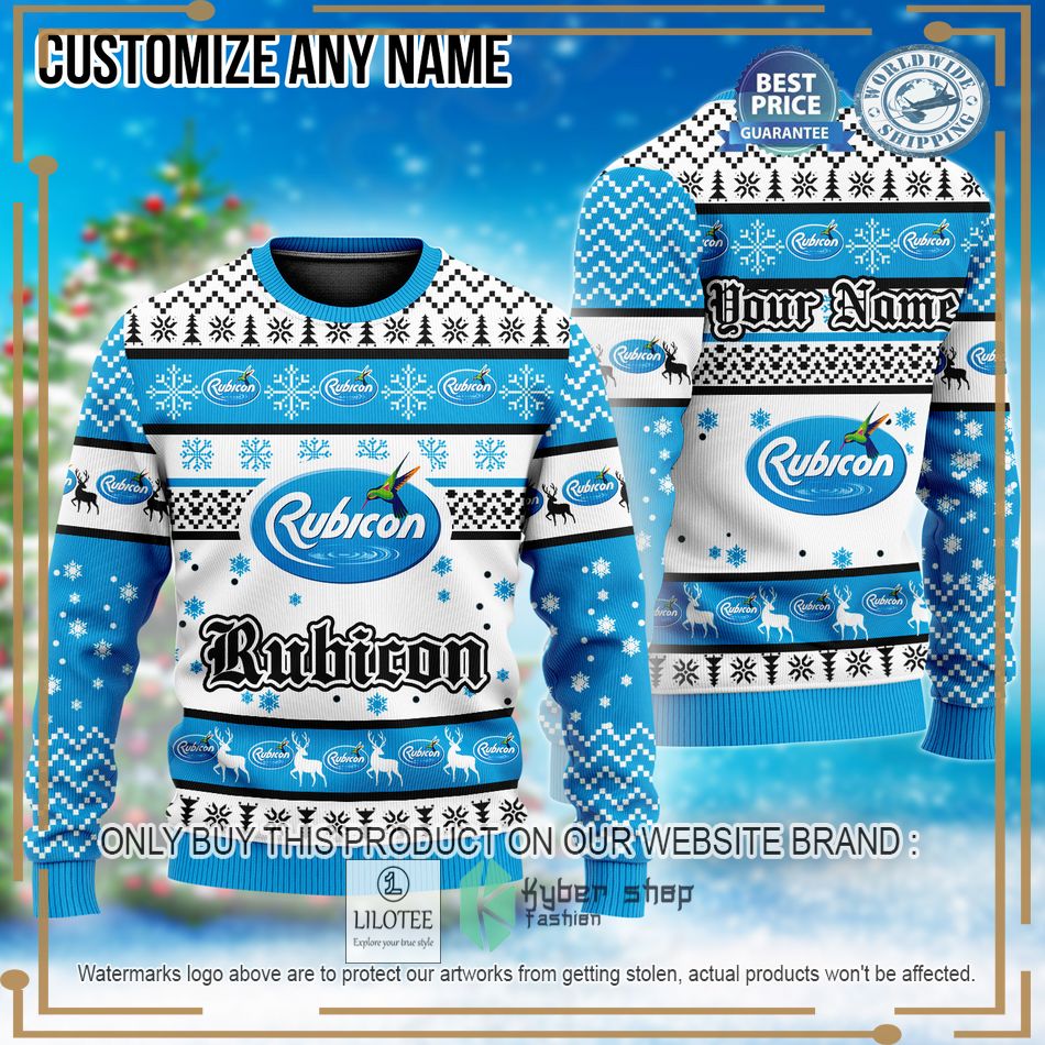 personalized rubicon sparkling fruit drink christmas sweater 1 29731